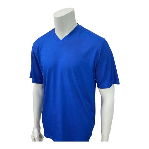 Tulliano V-Neck T-shirt Ribbed Royal Blue Mens Large - Picture 4 of 9